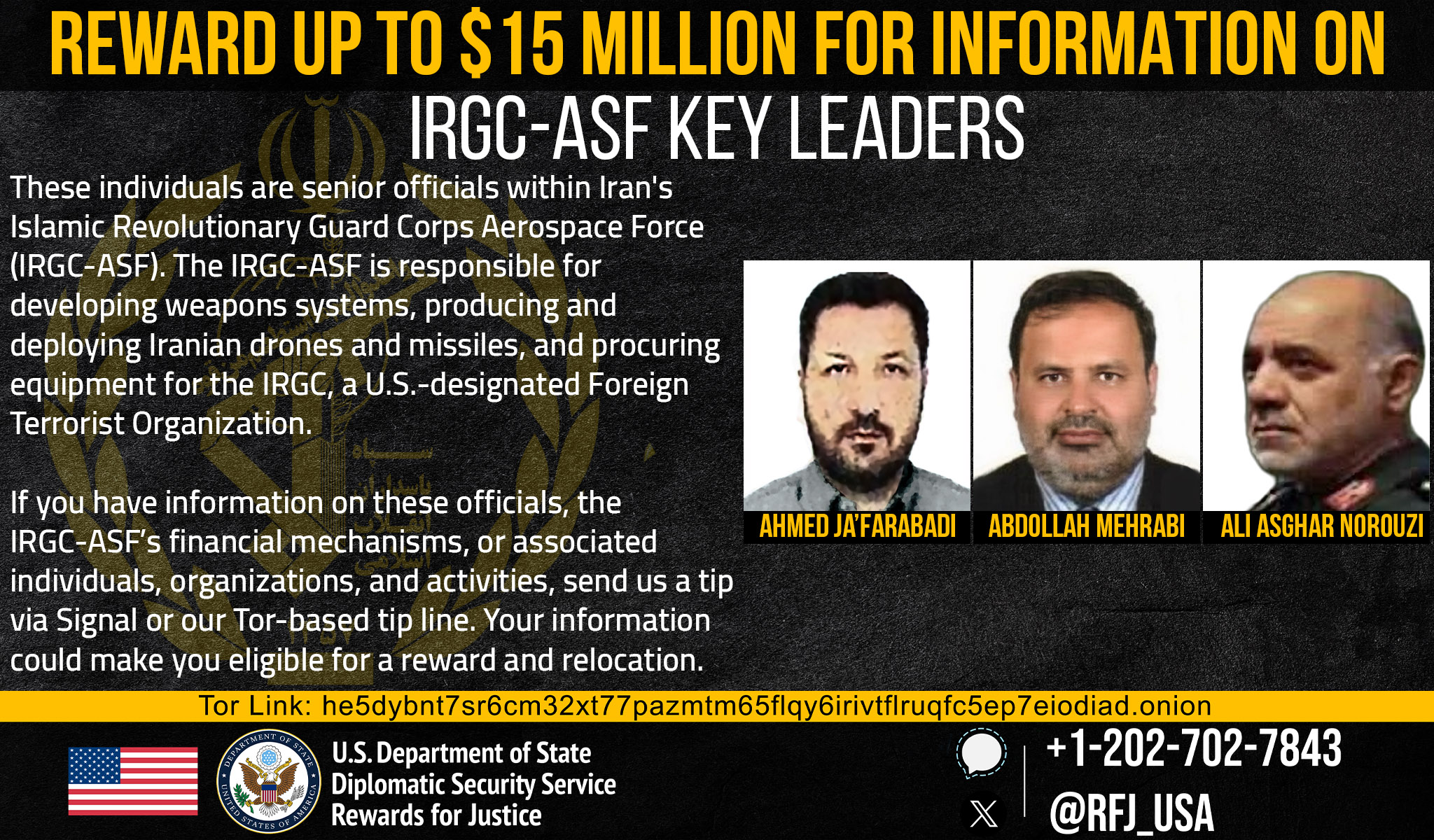 Amerika yashyize miliyoni 15$  ku makuru yerekeye abayobozi 3 b'ingabo muri Iran